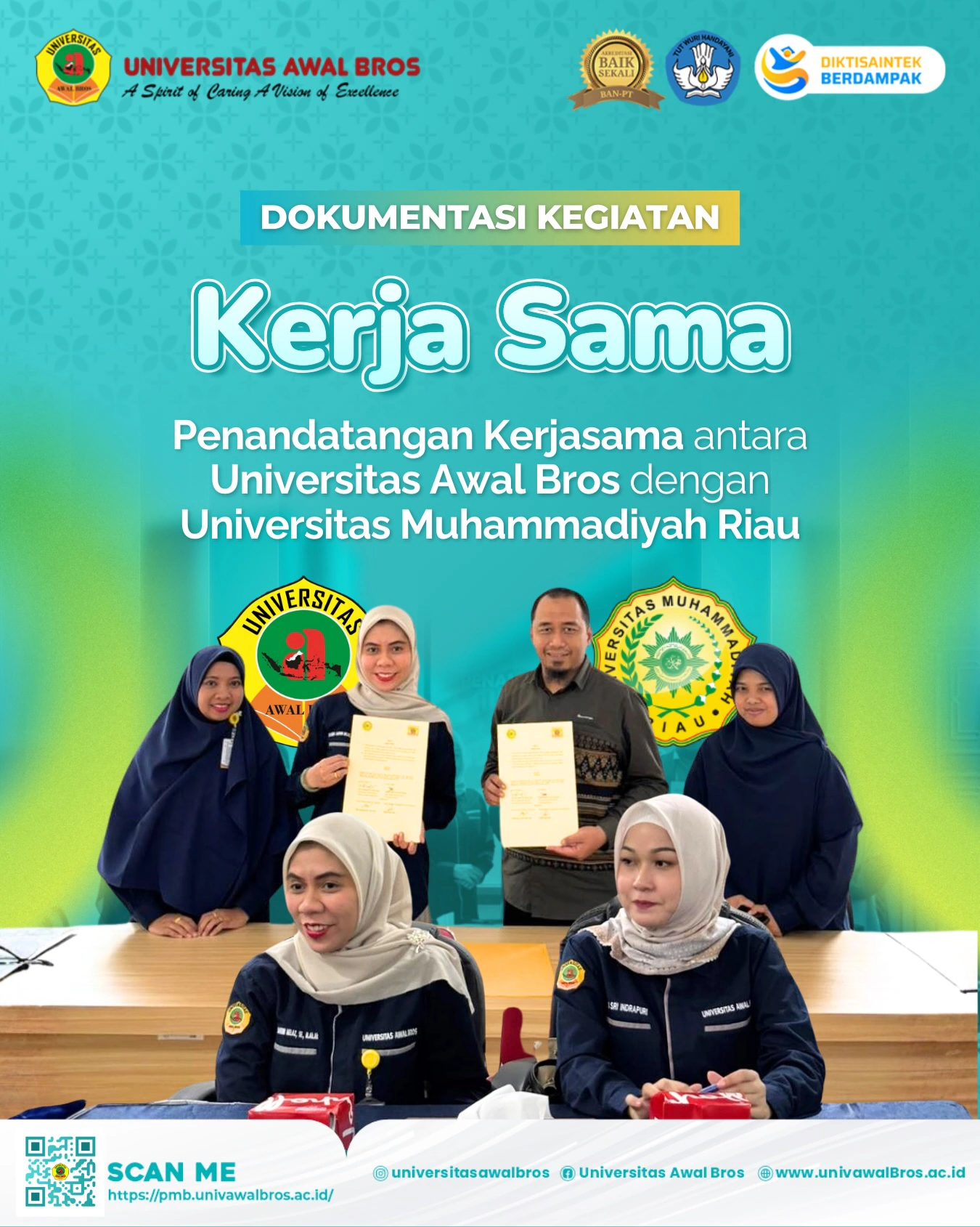 Universitas Awal Bros dan Universitas Muhammadiyah Riau Perkuat Sinergi melalui Penandatanganan Kerja Sama
